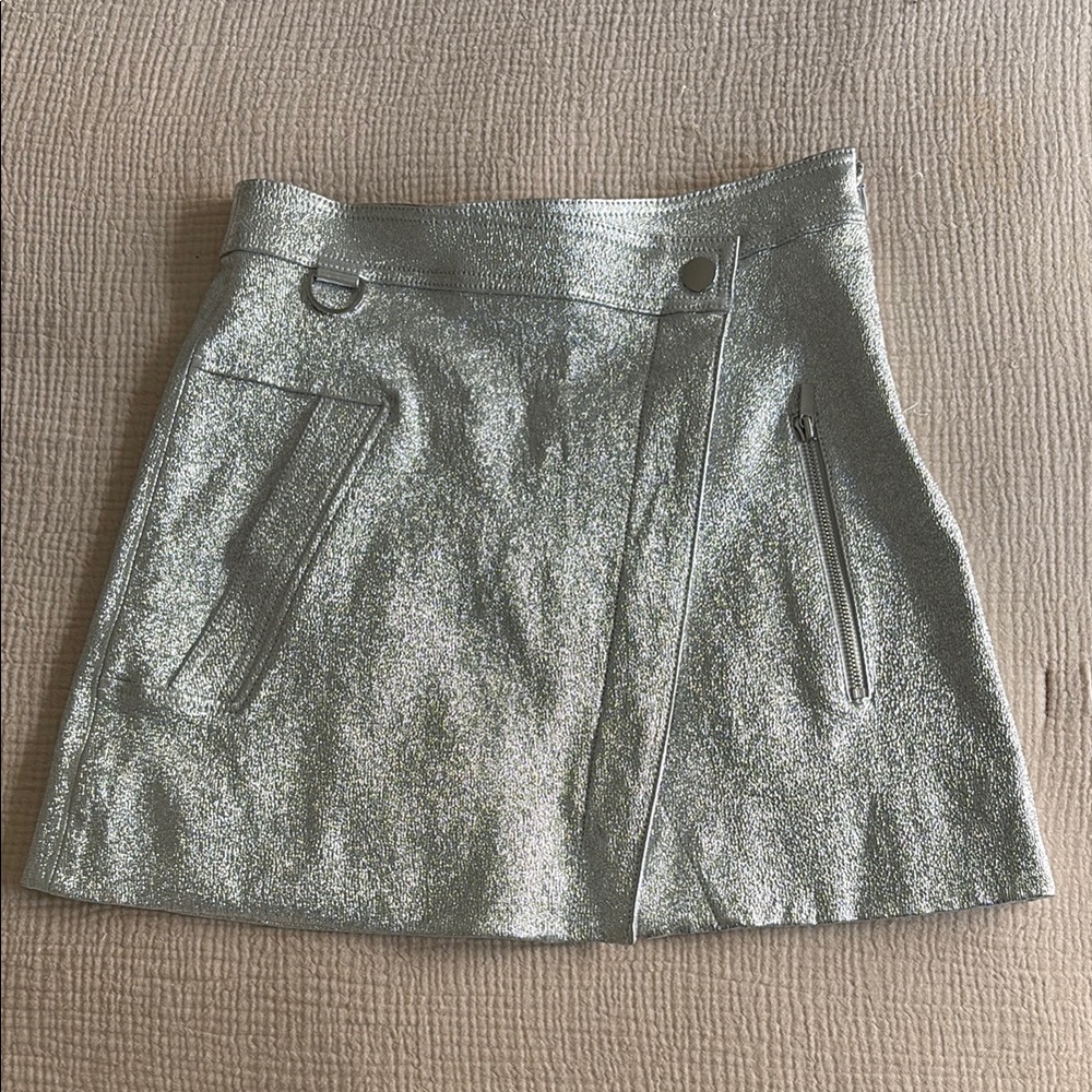 Derek Lam Metallic Silver Skirt